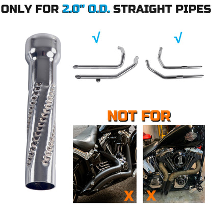 Iron Growl Quiet Drag Pipe Baffles for 2.0 Inch Fishtail Exhaust Pipes, or Drag Pipes